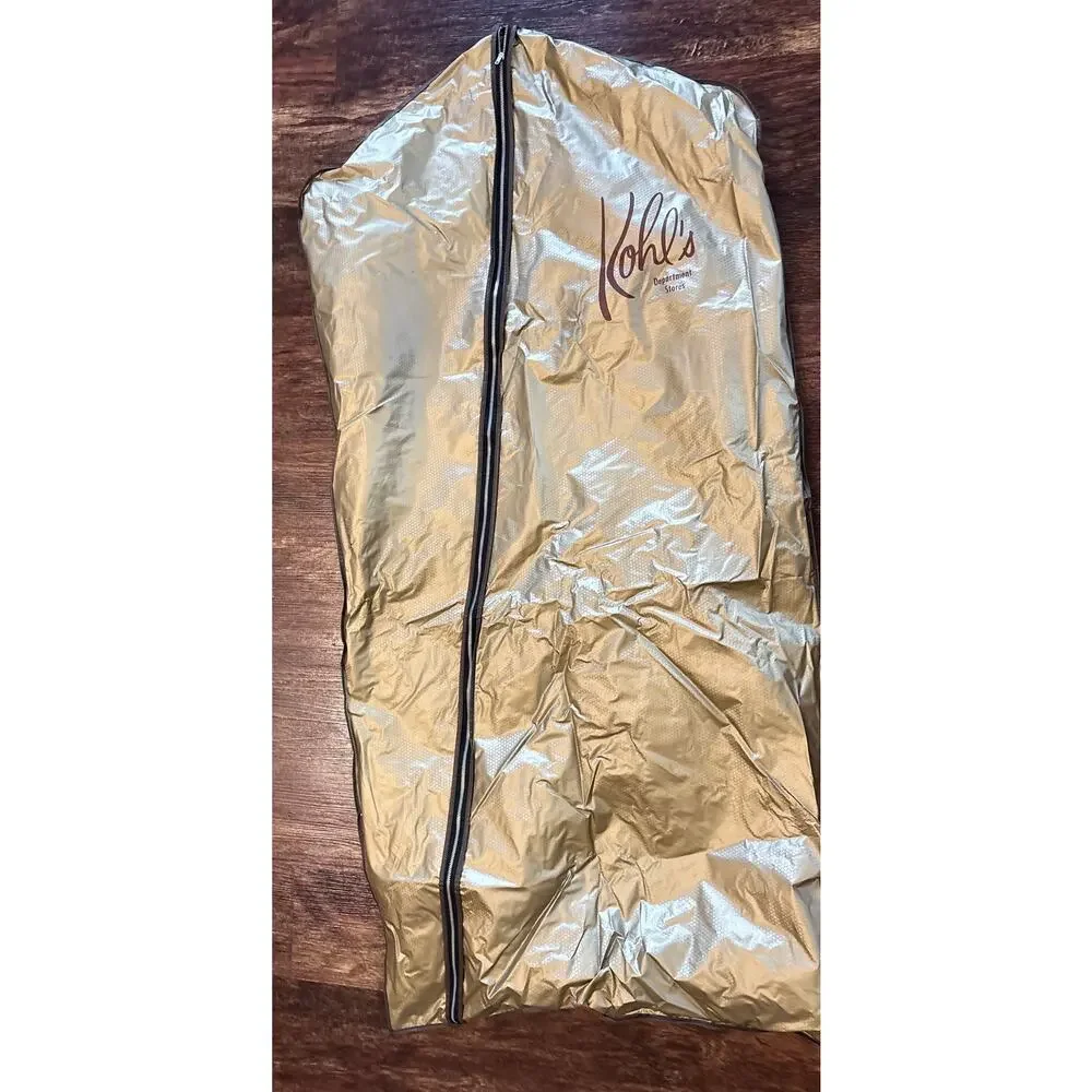 Vintage Kohls Gold Zippered Travel Garment Storage Bag 23.5 Wide